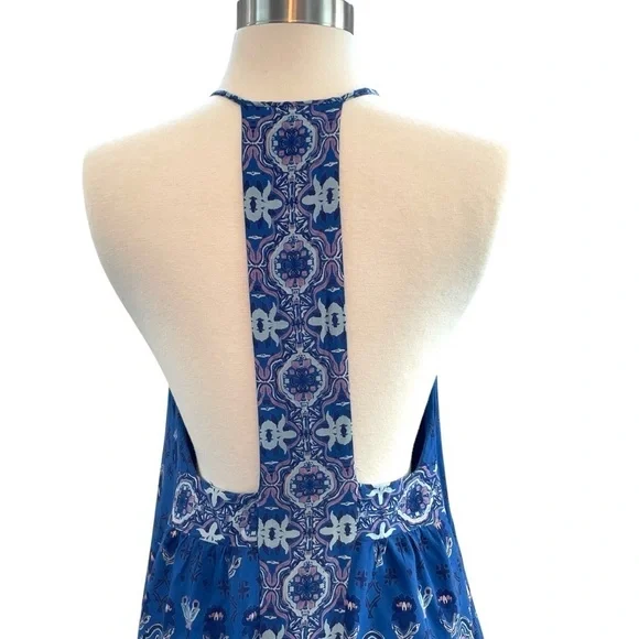 Ecote Urban Outfitters Gigi Blue and White Sleeveless T Back Mini Dress Size XS - Picture 10 of 15